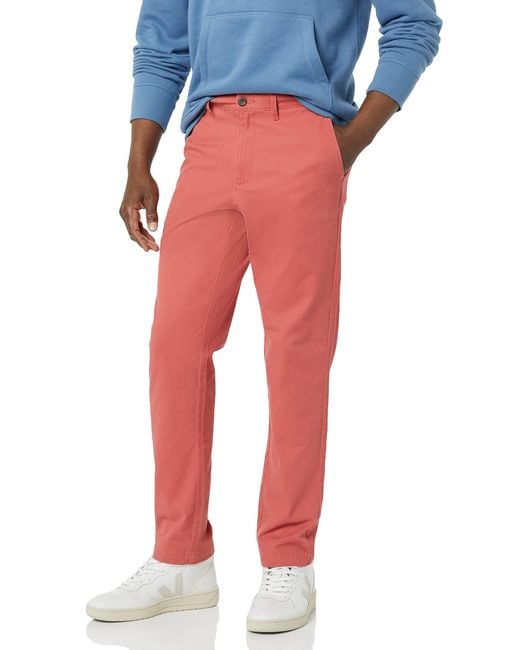 Amazon Essentials Legere Stretch-Chinohose mit Enger Passform in Red für Herren