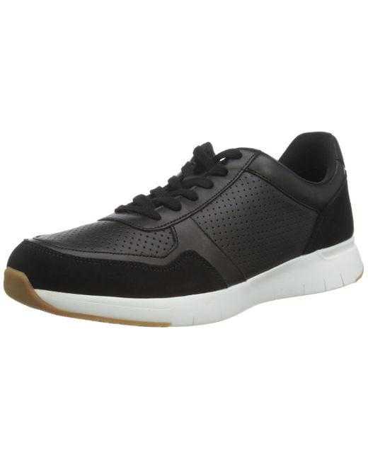 Fitflop Black Anatomiflex S Leather-mix Sneakers for men