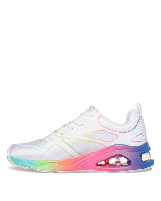Skechers White Tres-air Uno-rainbow Roads Sneaker