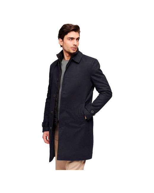 Superdry Blue 2 In 1 Cotton Car Coat Jacket for men