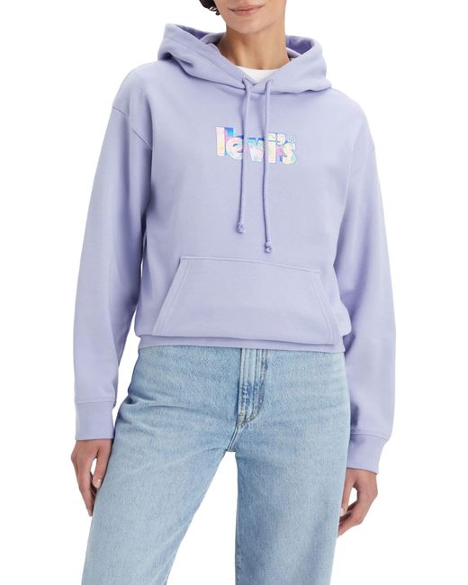 Levi's Blue Graphic Standard Hooded Sweatshirt Hoodie
