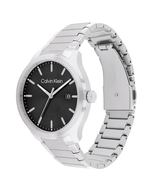 Calvin Klein Metallic Stainless Steel Bracelet Watch for men