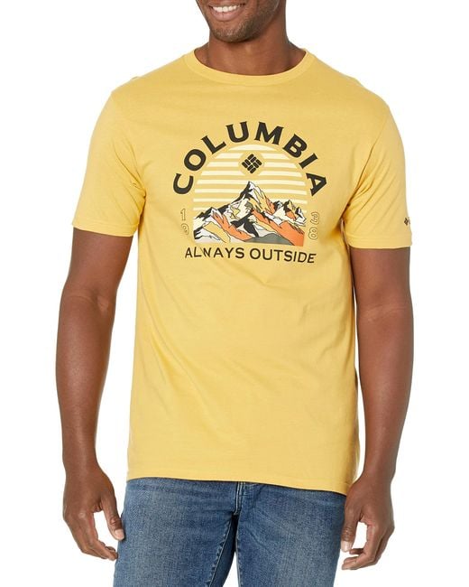 Columbia Yellow Apparel Graphic T-shirt Shirt for men
