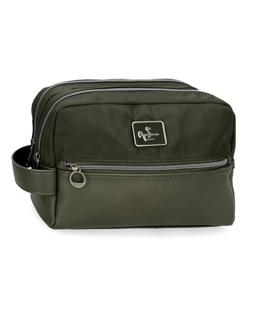 Pepe Jeans Christine Adaptable Toiletry Bag Green 26x16x12cm Polyester With Faux Leather Details By Joumma Bags