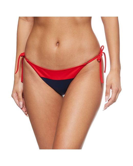 Tommy Hilfiger Red Cheeky String Side Tie Bikini Bikinioberteil