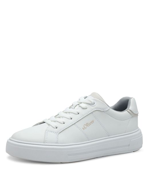 S.oliver White Sneaker flach mit Dicker Sohle Vegan