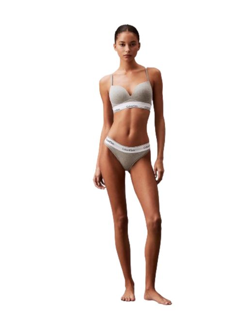 Calvin Klein White Push-Up BH Plunge mit Bügel