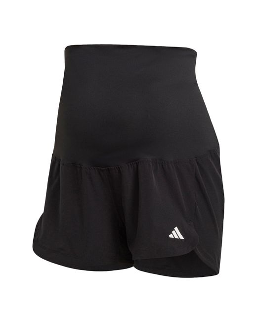 Adidas Pacer Woven Stretch Training Maternity Shorts Black/white