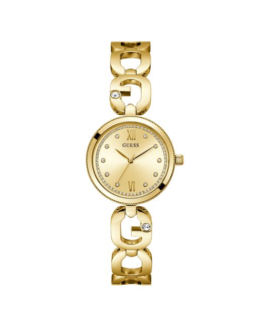 Guess Metallic Gold Dial Analogue Watch Gw0759l2 Gold