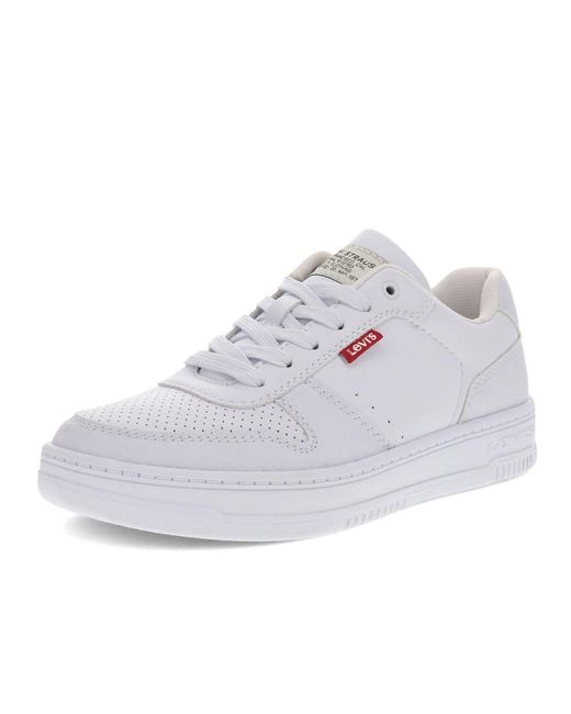 Levi's White S Drive Lo Vegan Synthetic Leather Casual Lace-up Sneaker Shoe
