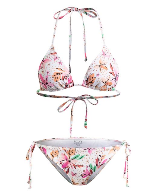Roxy White Triangle Two-piece Bikini Set For