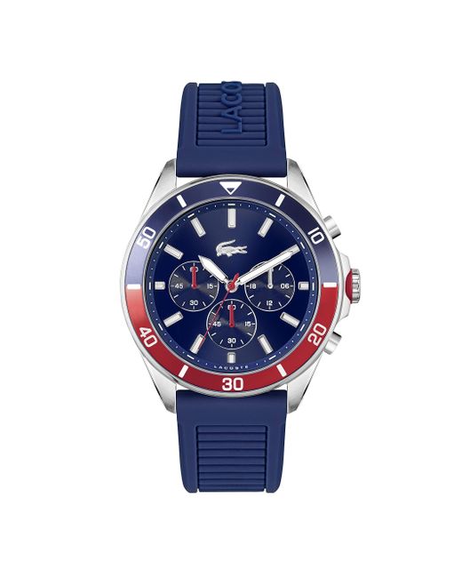 Montre Acier Inoxydable Quartz Bracelet Silicone Bleu 22 Lacoste