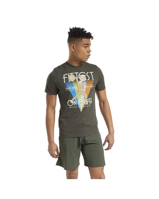 Reebok Green Crossfit Fittest On Earth T-shirt for men