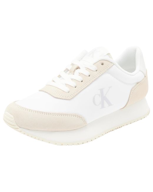 Runner Sneaker Mujer Laceup Low con Logotipo Calvin Klein de color Black