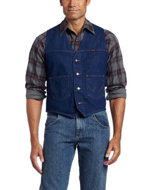 Wrangler Blue Unlined Denim Vest for men