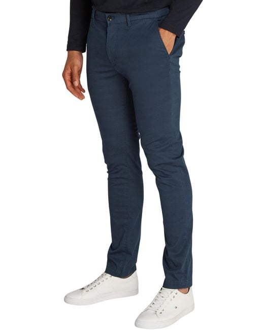 Chino Hombre Bleecker Printed Structure Slim Fit Tommy Hilfiger de hombre de color Blue