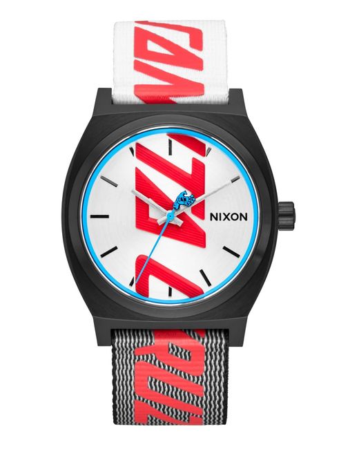 Nixon Red Analog Quartz Watch With Polyester Strap A1367-180-00 for men