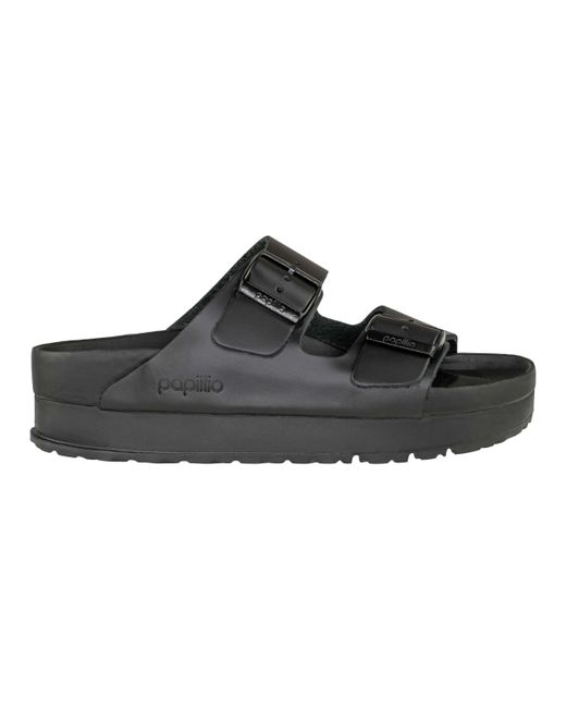 Birkenstock Black Sandalo Con Doppia Fascia E Chiusura Con Fibbie