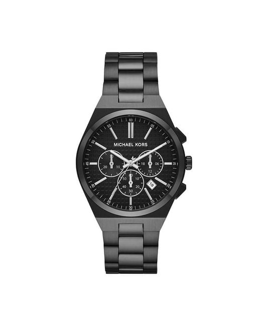 Reloj Lennox oversize en tono negro Michael Kors de hombre de color Black