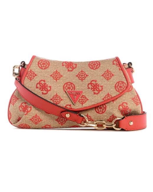 Guess Red Beyza Flap Shoulder Bag