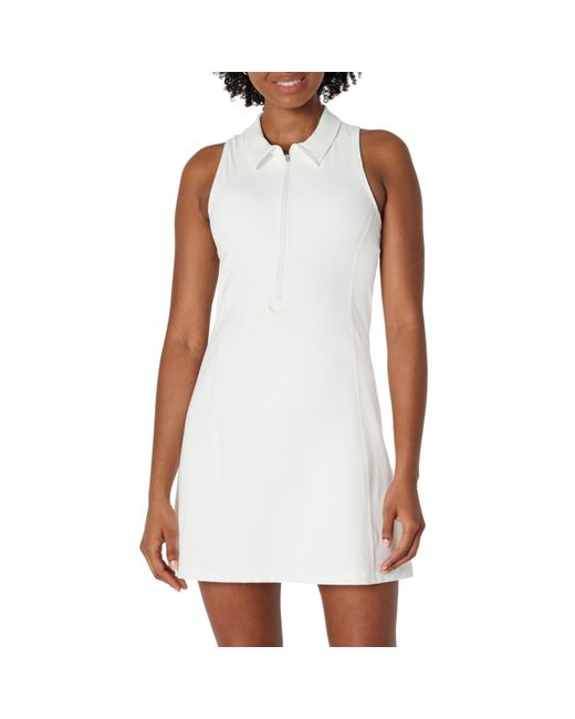 Amazon Essentials White Active Formflex Buttery Soft Polo-Tenniskleid mit integriertem BH und Shorts