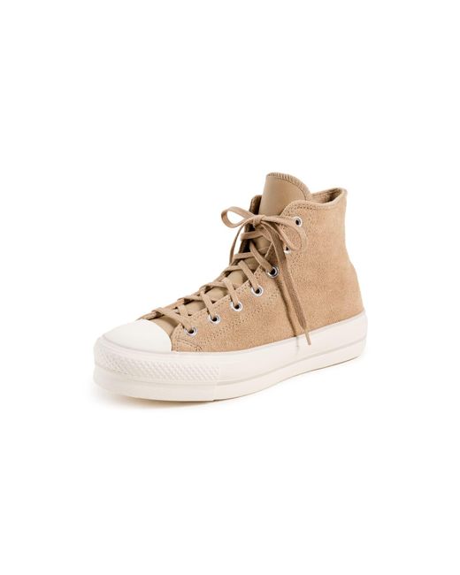 Converse White Chuck Taylor All Star Lift Platform Suede