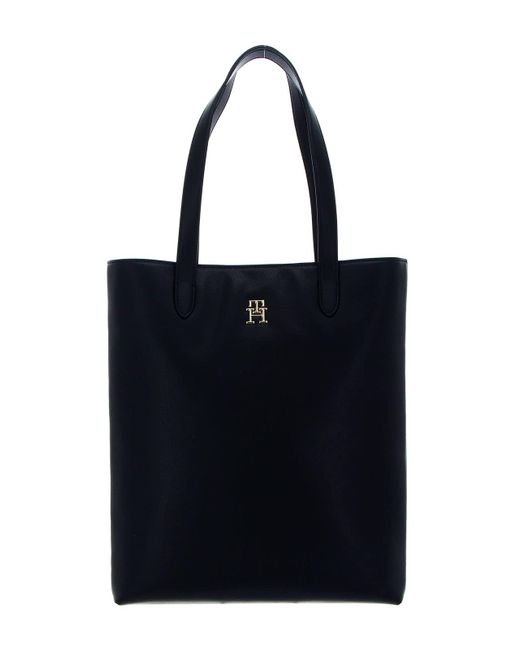 Tommy Hilfiger Black Th Casual Slim Tote Ns Bag With Interior Pockets