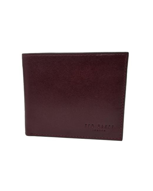 Ted Baker S Colo/hafan Colour Internal Bifold Wallet In Red Leather for men