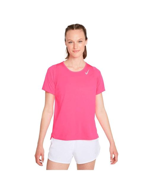T-Shirt de Running Rose Fluo Race Rose S Nike en coloris Pink