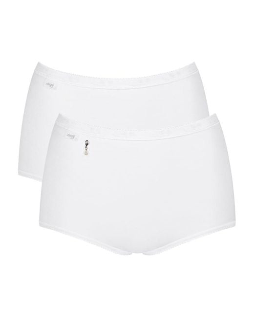 Sloggi Basic+ Pearl Maxi 2 Pack Briefs White Pearl White M - 12