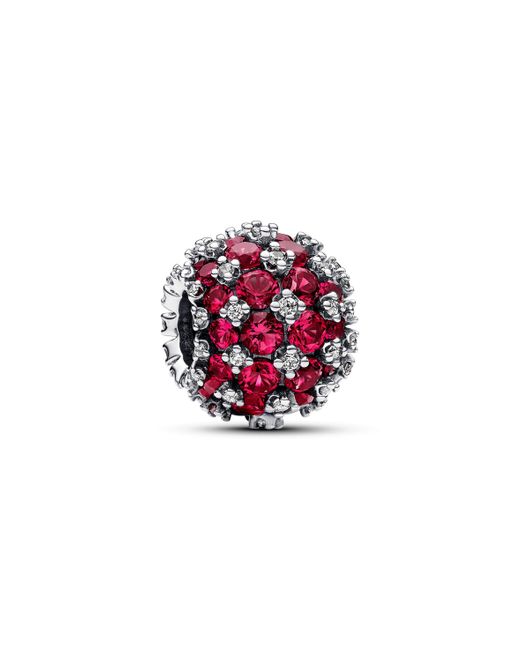 Pandora Moments Sterling Silver Charm With Cherries Jubilee Red Crystal And Clear Cubic Zirconia