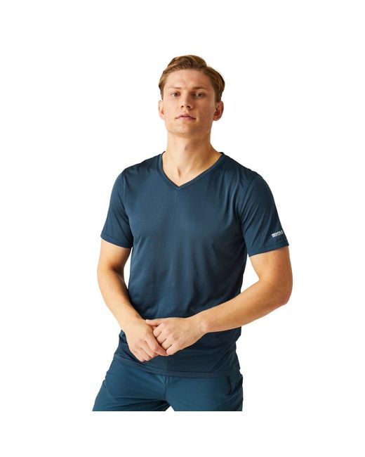 T-Shirt Uomo Fingal con Scollo a V di Regatta in Blue da Uomo