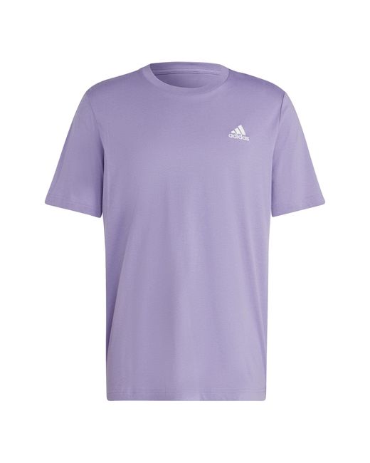 Adidas Purple Essentials Single Jersey Embroidered Small Logo T-shirt for men