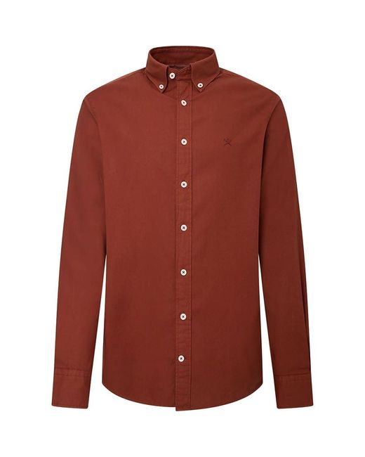 Hackett Red Hackett Oxford Long Sleeve Shirt L for men