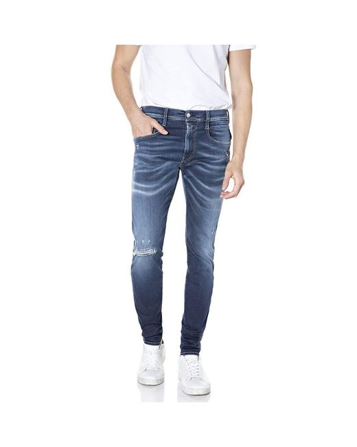 Replay Jeans Anbass Slim-Fit Hyperflex Re-Used mit Stretch in Blue für Herren