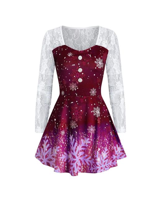 Mini robe de Noël - Imprimé flocon de neige - Dentelle - Hiver - Costume  médiéval - Costume de Superdry en coloris Violet | Lyst