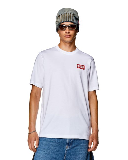 DIESEL T-Shirt mit Logo-Patch in White für Herren