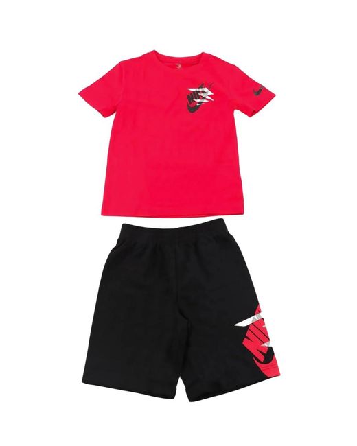 3Brand Completo T-Shirt e Shorts da Ragazzi Icon Duo Big Logo Rosso Taglia S di Nike in Red