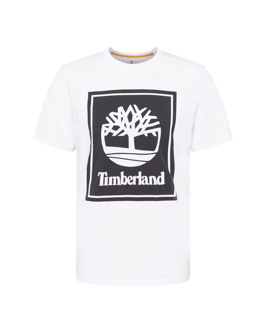 Timberland White Ss Stack Logo Tee for men