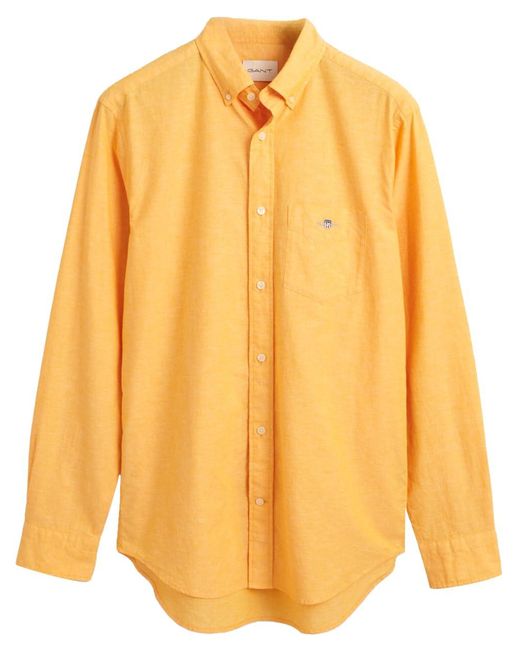 Gant Yellow Reg Cotton Linen Shirt for men