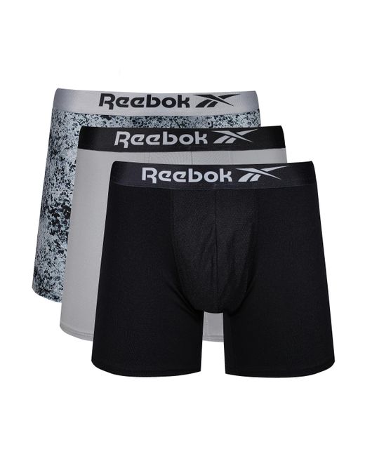 Reebok Black Boxer Shorts Waistband And Moisture Regulating-pack Of 3 for men