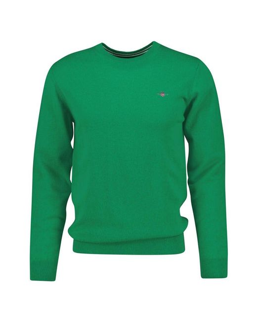 Gant Superfine Lambswool C-Neck Pullover in Green für Herren