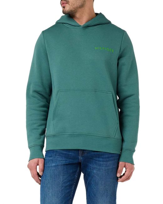 Tommy Hilfiger Pop Color Hilfiger Hoodie Hooded Sweatshirt in het Green voor heren