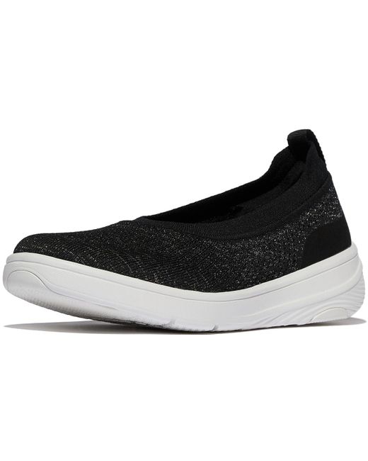 Fitflop Black Super-q Knit Ballet Flats