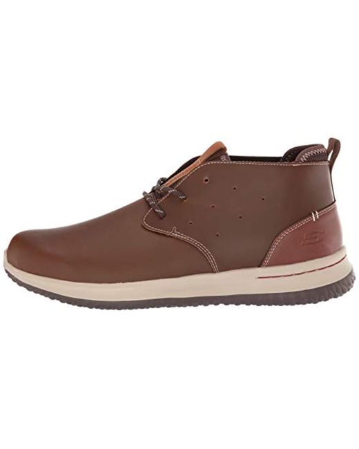skechers lace up sneakers hombre marron