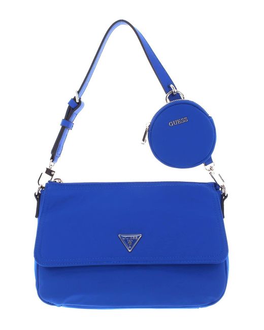 Eco Gemma Top Zip Shoulder Bag Blue Guess Lyst