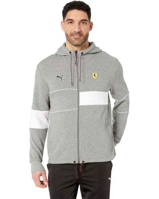 PUMA Gray Scuderia Ferrari Hooded Jacket Sweatshirt for men