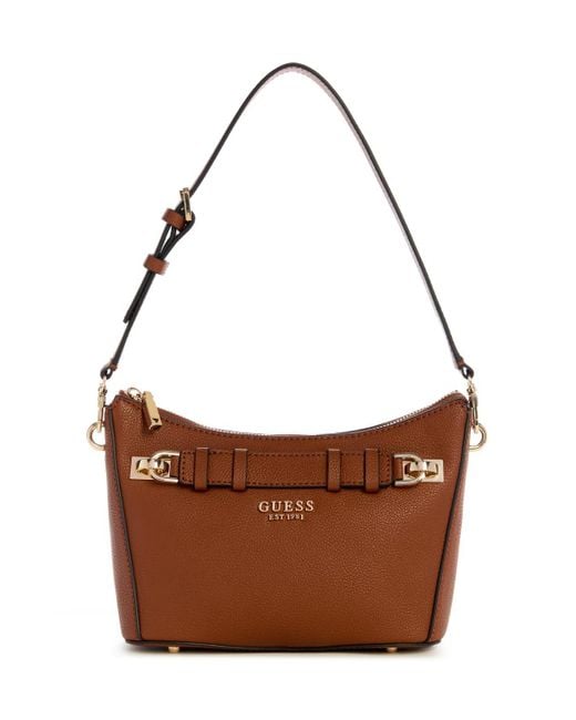 Guess Brown Gregoria Top Zip Shoulder Bag