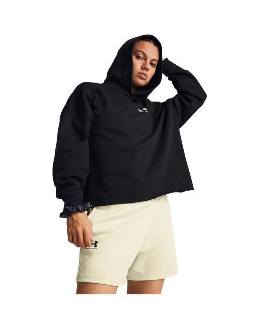 Under Armour Black Rival Terry Oversized Hoodie, for men