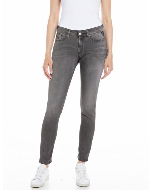 Replay Gray Jeans New Luz Skinny-Fit Hyperflex mit Stretch